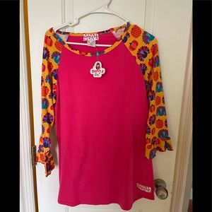 Ruffle Girl Thanksgiving Turkeys Fall shirt sz Medium NWT